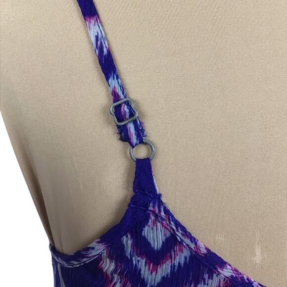 Billabong Rapid Waves Handkerchief Hem Shift Sleeveless Tissue Chiffon Dress S - Picture 9 of 12